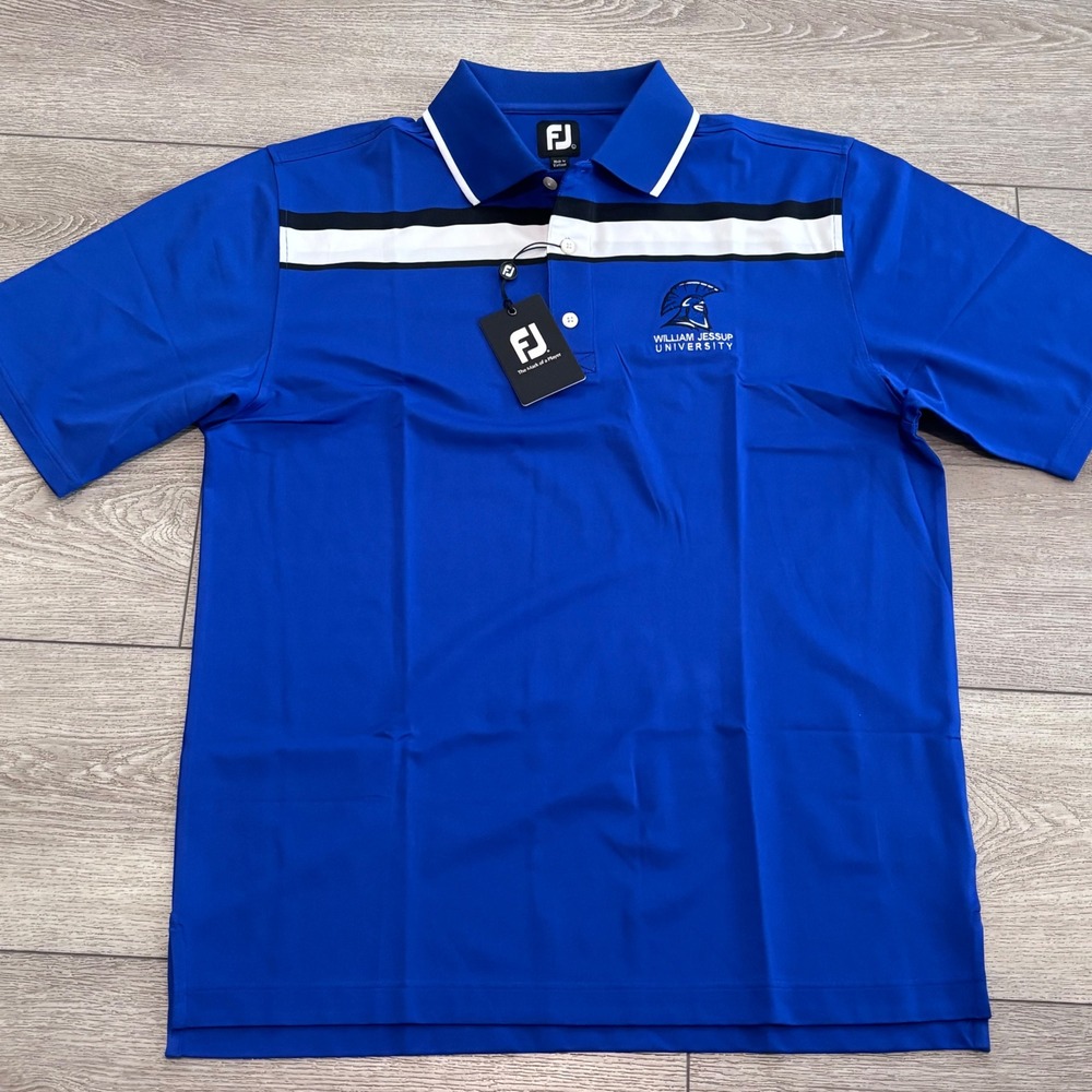FootJoy Golf Polo Mens Large Blue Stripe Sporty Casual Preppy Athletic New